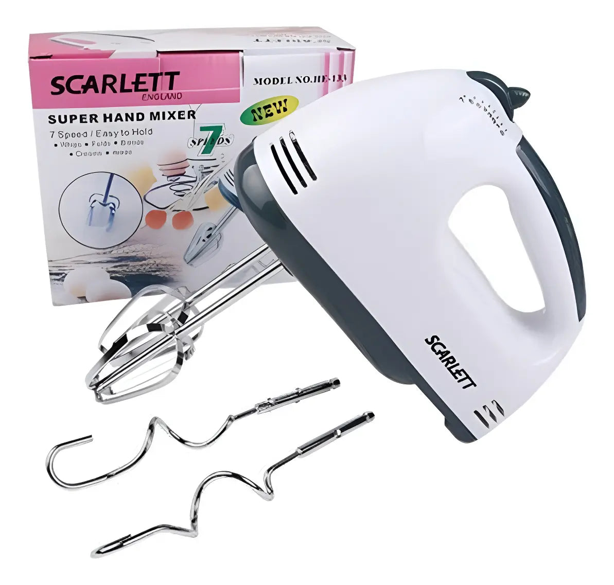 Batidora Eléctrica Scarlett 7 Velocidades – Repostería Fácil y Rápida