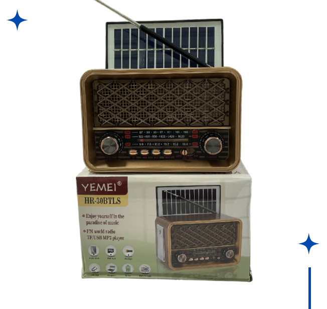 Radio Portátil Vintage Solar HR-30BTLS
