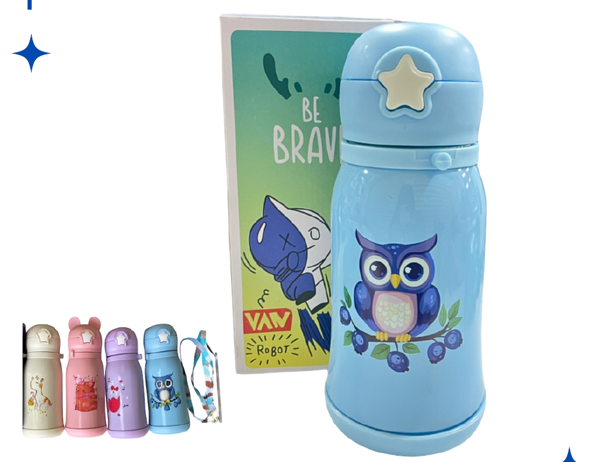 Termo Infantil metálico Animalitos 500 ml