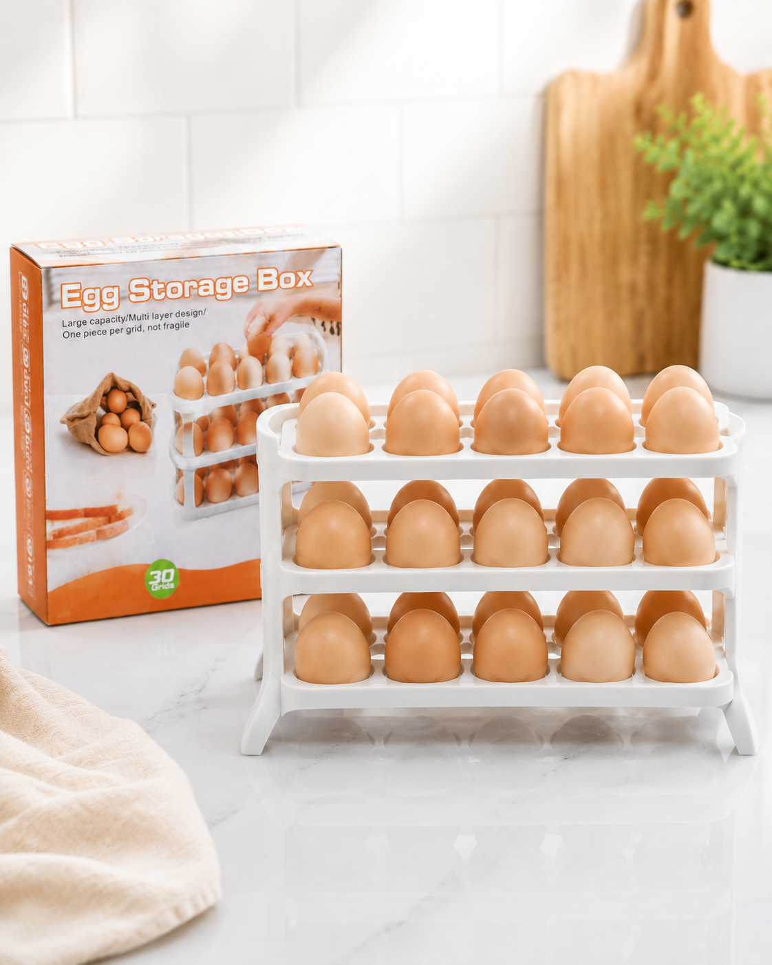 Organizador de Huevos 30 Unidades – Orden y Frescura en tu Nevera