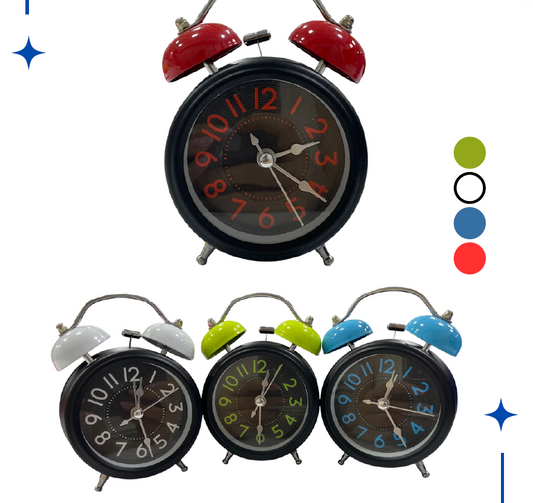 Reloj Despertador Clásico de Colores