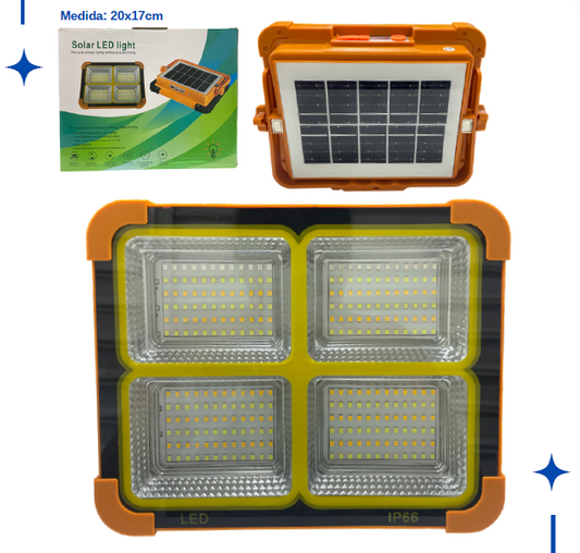 Lámpara Solar LED 4 Paneles Alta Potencia