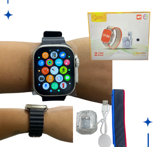 Set Reloj Smartwatch con Audífono D100