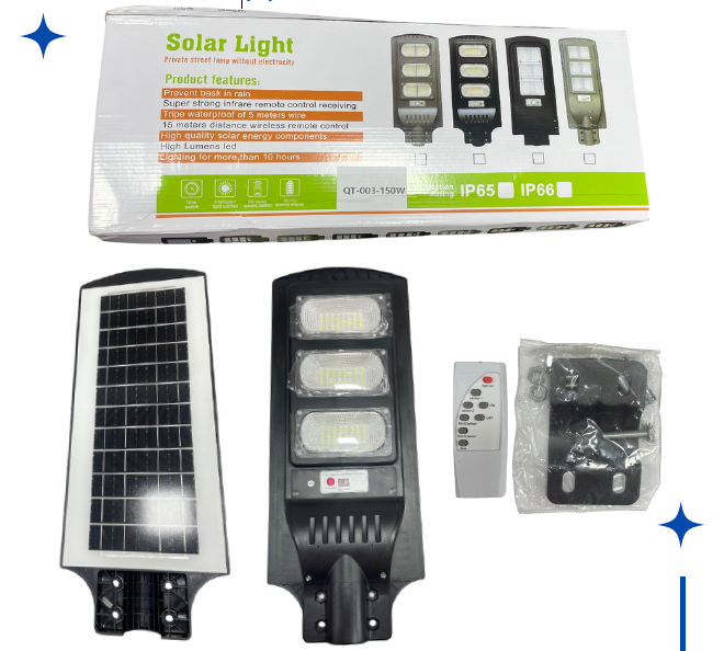 Lámpara Solar LED 3 Paneles QT-003