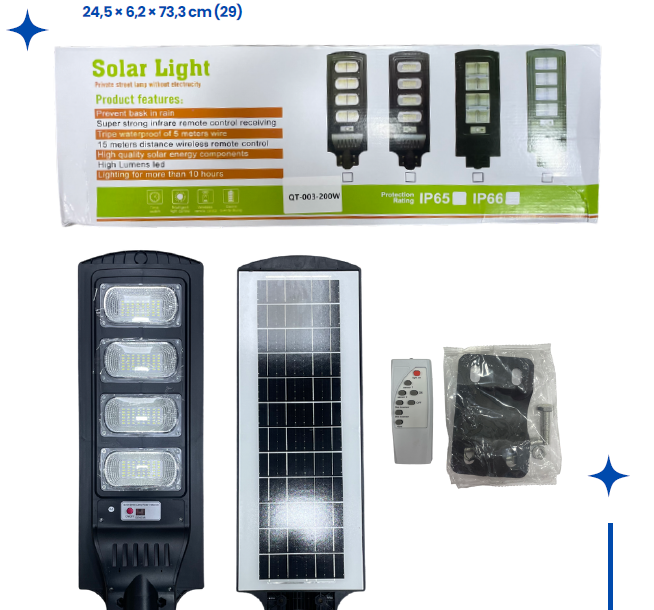 Lámpara Solar LED 4 Paneles QT-003