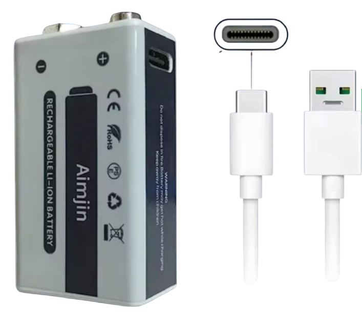 Pila Cuadrada 9V Recargable Li-ion