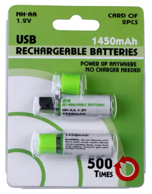 Pila AA Recargable USB (2pcs)