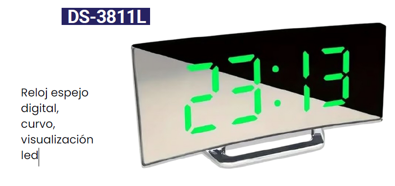 Reloj con Espejo Digital Curvo