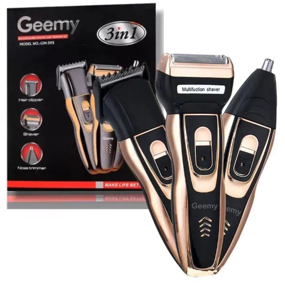 Máquina Geemy 3 en 1 GM-595 – Corte, Afeitado y Perfilado en uno