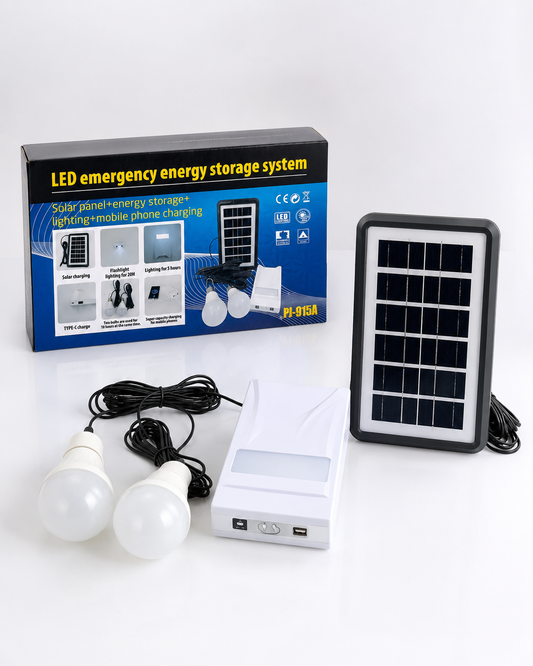Kit Solar LED de Emergencia PJ-915A – Luz y Carga sin Electricidad
