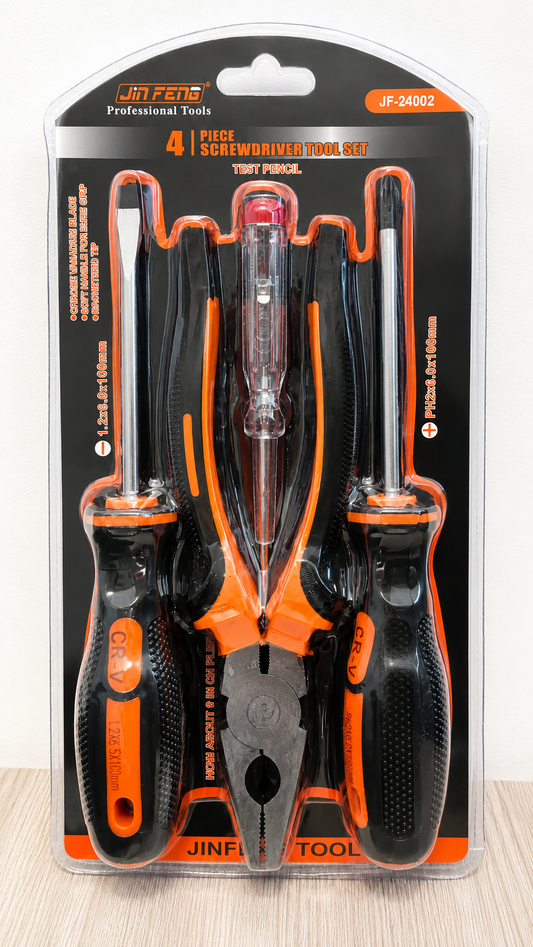 Set de Herramientas Jin Feng 4 Piezas – Esenciales para el Hogar